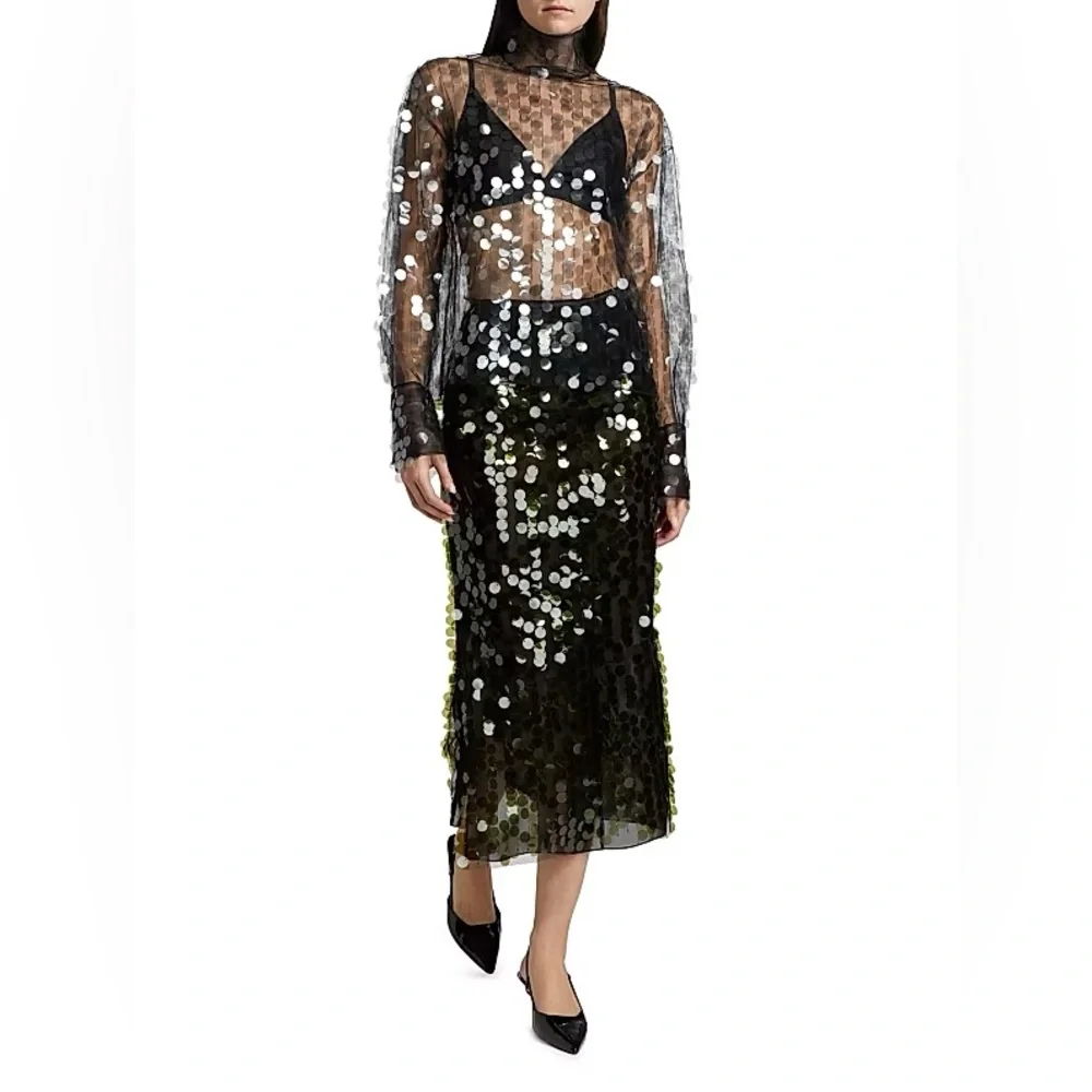 NWT 16Arlington Olall Paillettes Turtleneck Top - Picture 3 of 10